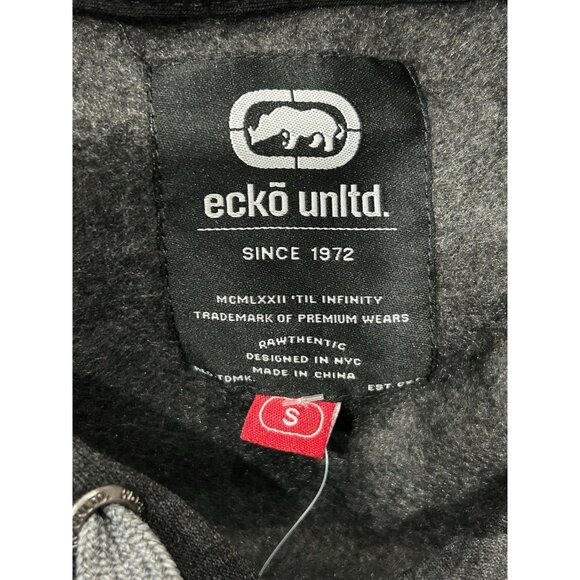 Ecko Unltd. NEW Charcoal Gray Hoodie Sweatshirt Kangaroo Pocket Graphic Size S - Picture 5 of 9